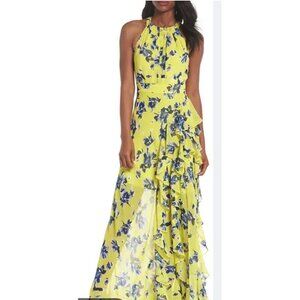 Eliza J Halter Ruffle Floral Maxi Dress – Size 0